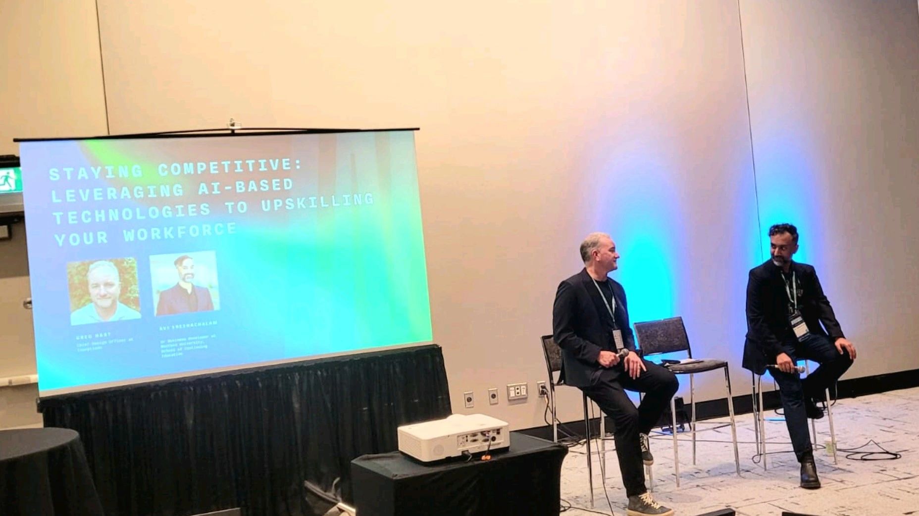 Dr. Avi Sheshachalam facilitating a panel at Inventures 2025 hosted by Alberta Innovates on the skills of the future and where human skillsets trump AI